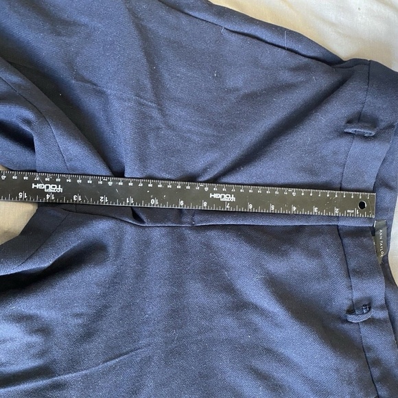 Ann Taylor Dress Pants Womens 14 Blue Wool Blend Wide Leg Trouser - Picture 13 of 14